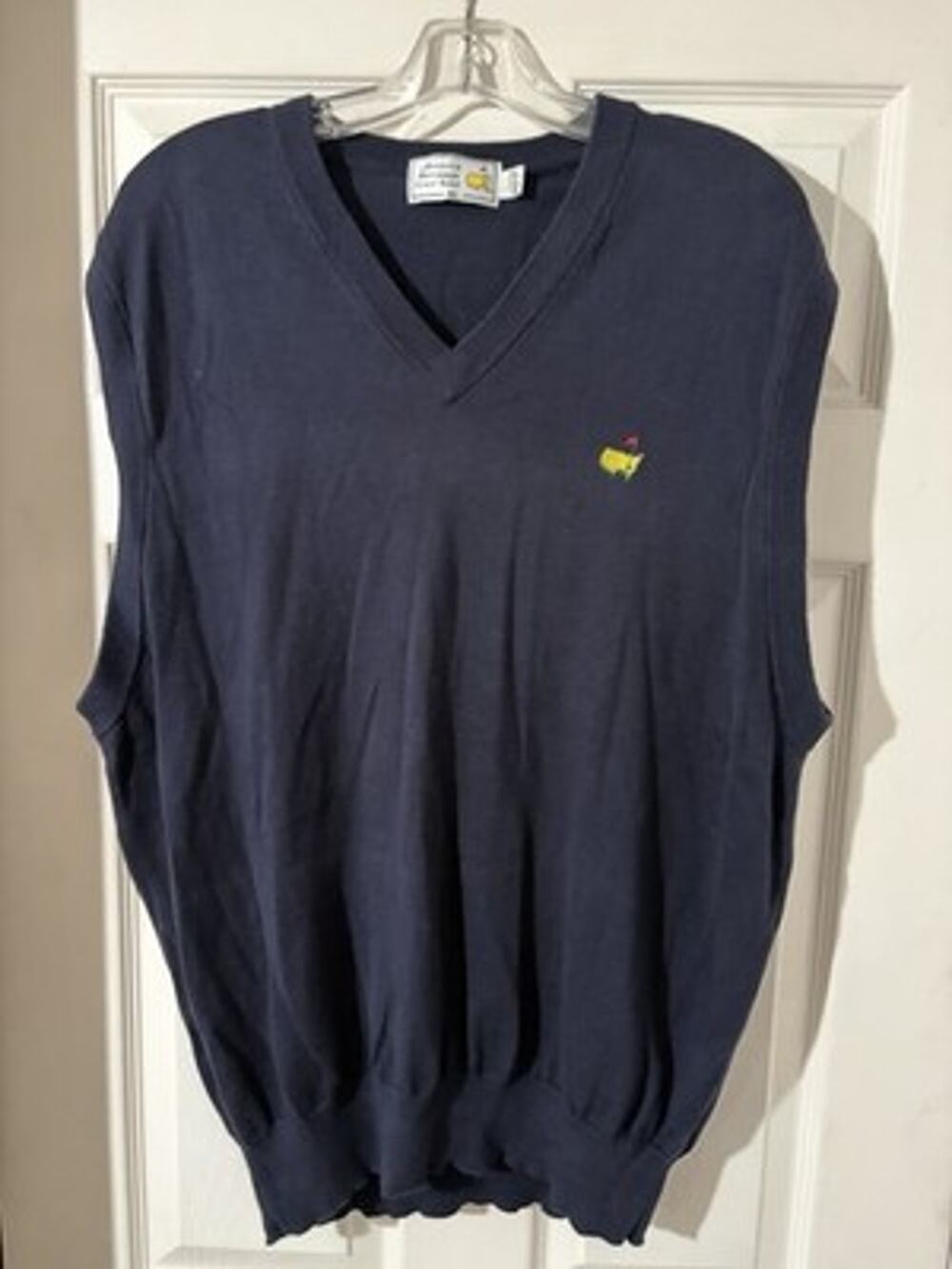 Vintage Augusta National Golf Shop Vest Sz XL Blue Masters